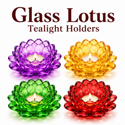 Glass Lotus Tealight Holders